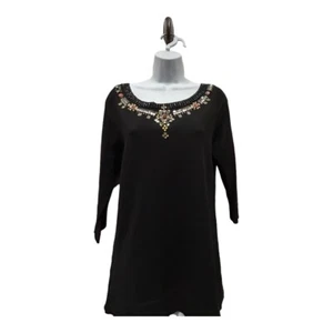 Suéter Negro Adornado Casa Blanca Mercado Negro Talla M - Imagen 1 de 3