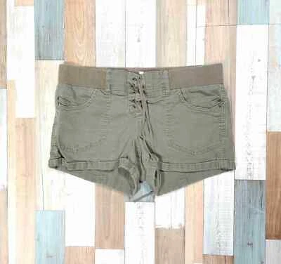 Pantalones Cortos Vaqueros Jolt Caqui Para Mujer Cordón Cintura Múltiples Bolsillos Algodón Talla 11 Foto 1 de 4