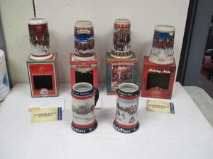Lot of 6 Budweiser Holiday Steins 25th Anniver, 1994, 2005, 2003, 1991, 1990 - Picture 1 of 10