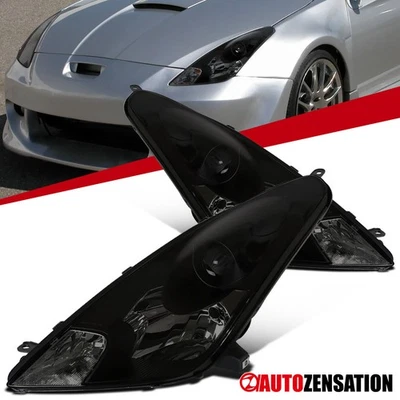 Fit 2000-2005 Toyota Celica Black Smoke Projector Headlights Lamps Left+Right - Imagem 1 de 4