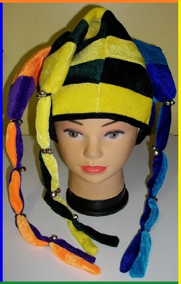 Court JESTER Juggler HAT with BELLS Carnival Circus Clown Medieval Costume Party - image 1 of 1
