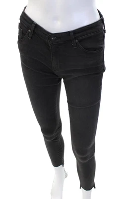 Pantalones de mezclilla ajustados negros al tobillo talla 26 AG Adriano Goldschmied para mujer Foto 1 de 4