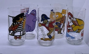 Vintage 1977 MCDONALDS Glasses MCDONALDLAND ACTION SERIES SET OF 5 - Picture 1 of 7