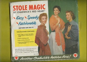 Abrigos Stole Magic 1953 de Chadwick J & P paquete de encaje de rayón sin usar - Imagen 1 de 2