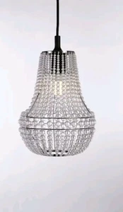 Acrylic Chrome Chandelier Efect Ceiling Pendant Drop Shade Light Dining DECOR UK - Picture 1 of 3
