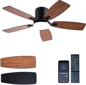 42" LED Ceiling Fan with Lights & Remote, Flush Mount, DC Reversible for Bedroom - Picture 1 of 8