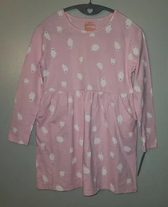 NEW GIRLS CAT & JACK PINK GHOST HALLOWEEN DRESS W/ POCKETS SIZE M 8 - Picture 1 of 3