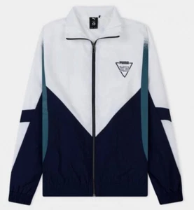 PUMA Homage To Archive Tracktop Navy Blue White Teal F/Z Jacket NEW Mens 2XL XXL - Picture 1 of 11
