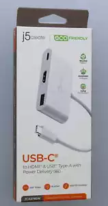 J5 Create USB-C to HDMI & USB Type-A With Power Delivery - Picture 1 of 4