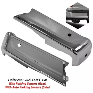 Ford F-150 2021-2023 Left & Right Chrome Rear Bumper End Set With 2 Sensors hole - Picture 1 of 14