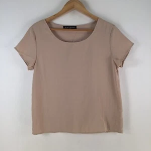 White Fox womens top size XS beige short sleeve round neck 110725 - Picture 1 of 8