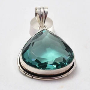 Fantastische Aquamarin Apatit Edelstein 925 Sterling Silber Handgemacht Anhänger - Bild 1 von 5