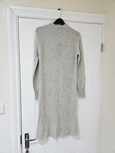Marks and Spencer Autograph Grey Cashmere Merino Wool Midi Jumper Dress Size XS - Picture 1 of 6