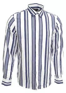 Scotch&Soda Camisa de Rayas Azul Blanco Hombre Corte Regular a Rayas Relaxed - Imagen 1 de 9