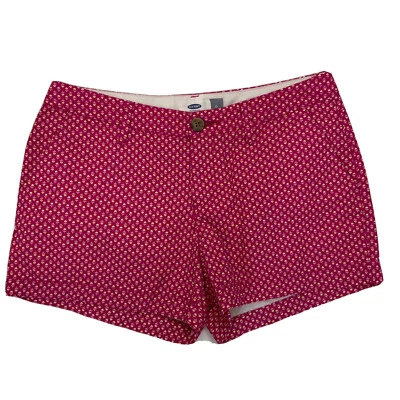 Old Navy Pink Floral Print Mid Rise Shorts Slant Pockets 100% Cotton Size 0 - Image 1 of 4