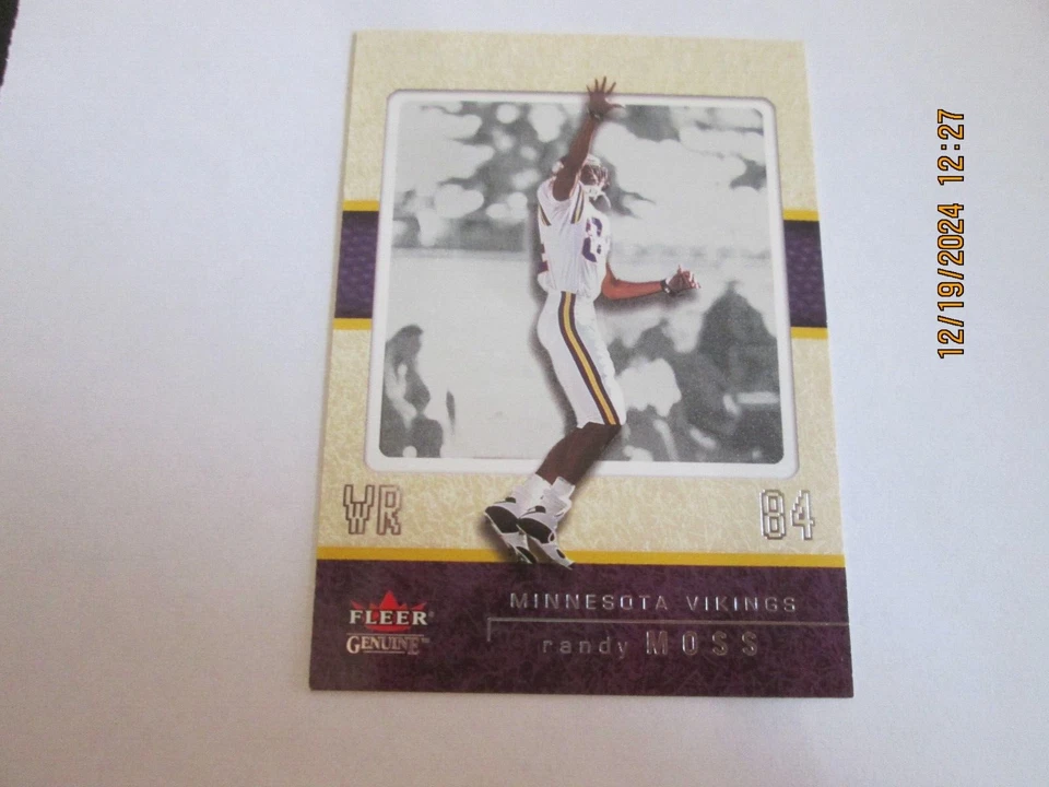 RANDY MOSS VIKINGS 2002 FLEER GENUINE  CARD #7 - Image 1 of 2