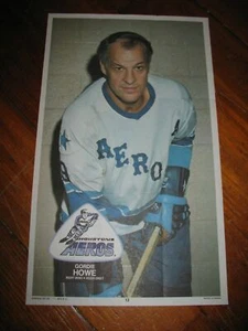1973-74 GORDIE HOWE POSTER O-PEE-CHEE WHA HOUSTON AEROS ROTE FLÜGEL SUPER SAUBER - Bild 1 von 2
