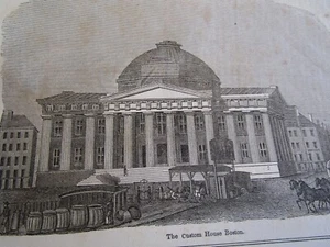 Antique Boston Custom House MA engraving print - Picture 1 of 7