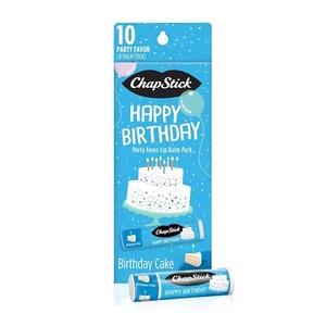  Party Favor Lip Balm Gift Pack Happy Birthday 10 sticks 0.15 oz each  - Picture 1 of 8