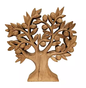Escultura de madera hecha en casa tallada a mano árbol de la vida decoración arte naturaleza 11" x 12" x 2" - Imagen 1 de 5