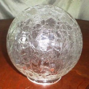 Pantalla de repuesto de globo de orbe de vidrio craquelado de 6 pulgadas, montador vintage MCM 3 1/4" - Imagen 1 de 3