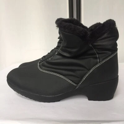 Nuevas botas al tobillo negras Sporto para mujer 7M forradas de piel Fuax cremallera Lauren U4 lindas acogedoras Foto 1 de 4