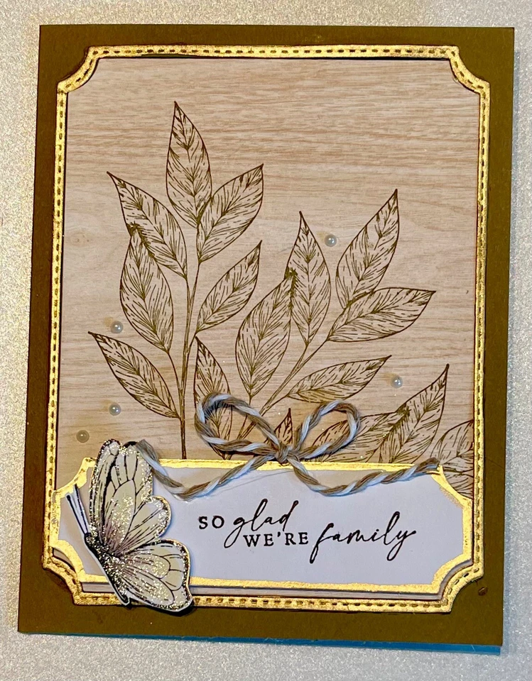4 Stampin Up! Acentos dorados mariposa Spotlight on Nature "So Glad We're Family" Foto 1 de 1