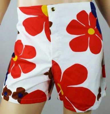 Vtg 1960's ReTrO Jantzen Men's Flower Power MoD HiPPiE Surfer Shorts Cabana 36 - Image 1 of 4