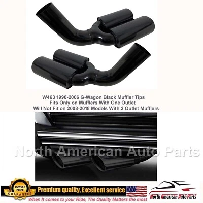 Черные наконечники глушителя G63 G-класса двойная выхлопная труба для универсала 1990-2006 G500 G350 - Изображение 1 из 4