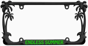 Endless Summer Palm Tree Design Metal Auto License Plate Frame Car Tag Holder - Picture 1 of 3