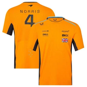 McLaren F1 OfficialTeam Lando Norris Orange T-Shirt Phantom Sports Tops Men NEW* - Picture 1 of 14