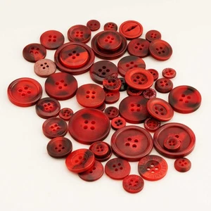 30g Red Theme Resin Buttons for Sewing Scrapbooking Clothing Handmade Decor DIY - Picture 1 of 5