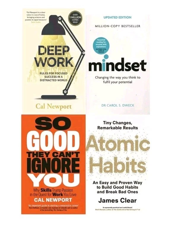 Atomic Habits, So Good They Can't Ignore You, Mindset, Deep Work 4 Book Collection - Bild 1 von 1