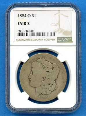 1884 O NGC Fair 2 Morgan Silver Dollar $1 US Mint FR2 Fair-2 1884-O FA2 Lowball - Image 1 of 3