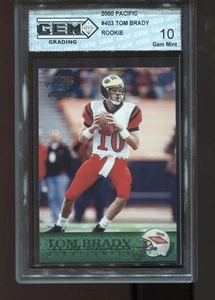 Tom Brady Rookie 2000 Pacific #403 RC HOF NFL New England Patriots GEM MINT 10 - Picture 1 of 2