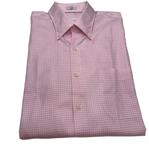 Peter Milllar Crown Soft Men’s Button Down Shirt Pink/white Gingham Size M - Picture 1 of 12