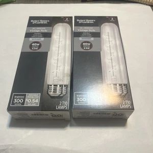 2 Boxes Better Homes & Gardens LED Tube Vintage Bulb 2-Pk T10 40W-4 Bulbs Total - Picture 1 of 6