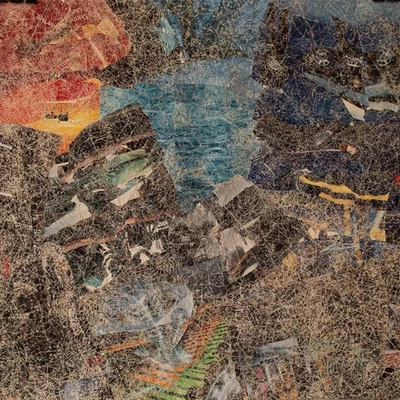 Großformat Abstrakt Zeitgenössische Kunst unleserlich signiert Collage 1991 - Bild 1 von 3