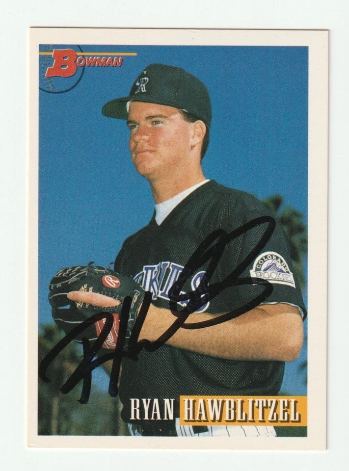 Ryan Hawblitzel Signed 1993 Bowman Card #64 Auto Colorado Rockies Autograph COA - Image 1 of 1