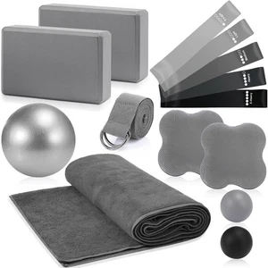 Kits de yoga de 14 piezas para entrenamientos en casa conjunto de equipo de pilates para mujeres principiantes... - Imagen 1 de 6