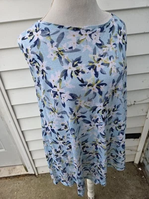 J.Jill 女式 Love 亚麻背心 - 尺寸 3X - 花卉印花 — 第 1/4 张图片