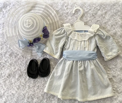 American Girl Doll Nellie Meet Outfit Dress Tights Hair Ribbon Book Accessories - Image 1 of 4