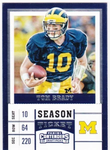 TOM BRADY Michigan Wolverines NCAA COLLEGE FOOTBALL KARTE Entwurf Auswahl PATRIOTEN - Bild 1 von 2