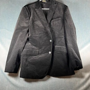Banana Republic Mens Blazer Jacket Size 44 Black Corduroy Cotton Tailored Fit - Picture 1 of 12