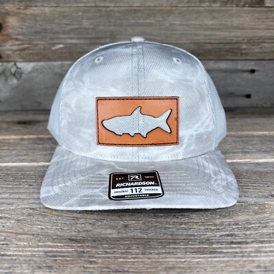 Tarpon Fish Diecut Bonefish Camo Richardson Leather Patch Trucker Hat - Image 1 of 2