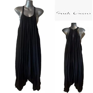 RICK OWENS Italy ANTHEM Black Silk Chiffon, Lined Jumpsuit 42IT/10AUST/6US - Picture 1 of 16