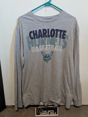 Charlotte Hornets Basketball NBA XL Dri-Fit Long Sleeve Shirt Men's Gray Bobcats - Image 1 of 4