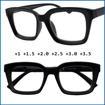 occhiali da lettura 1.5 vista uomo donna unisex vicino presbiopia diottrie nero - Immagine 1 di 4