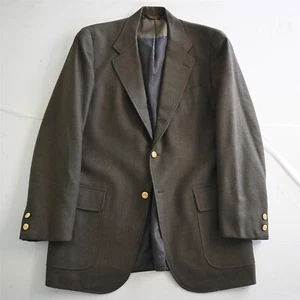 Vtg Southwick USA Made 40R Brown Gold Button Mens Blazer Sport Coat Jacket - Picture 1 of 12