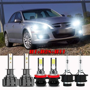 For Mazda 6 2006 2007 2008 H1+D2S+H11 LED/HID Headlight Hi-Lo+Fog Light Bulbs - Picture 1 of 21